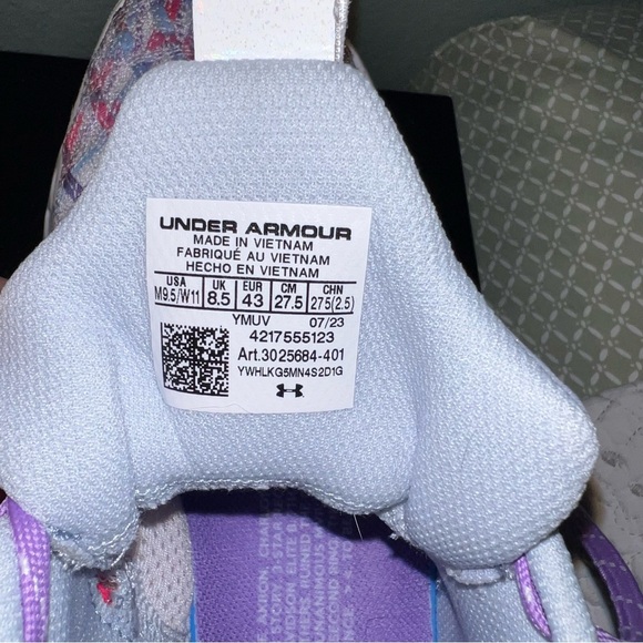 Curry Flow 9 Under Armour Violet & Blue M 9 W 11.5  MVP For The W NBA - Picture 9 of 12
